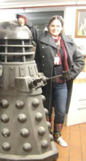 This is the only picture I have of this coat - at the stage door at Shakespeare's Globe with a dalek. My life was so cool two years ago.